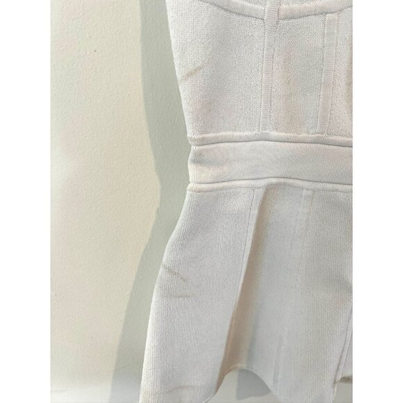 A.L.C. Knit top White XS Peplum Blouse - Picture 7 of 14